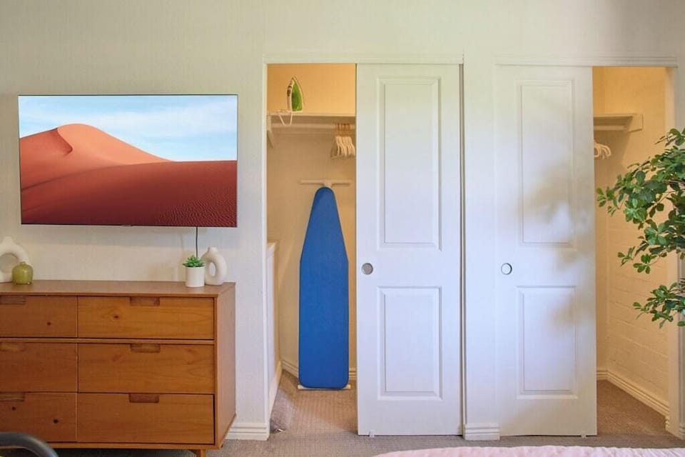 Large closet and at home items will help make you feel right at home