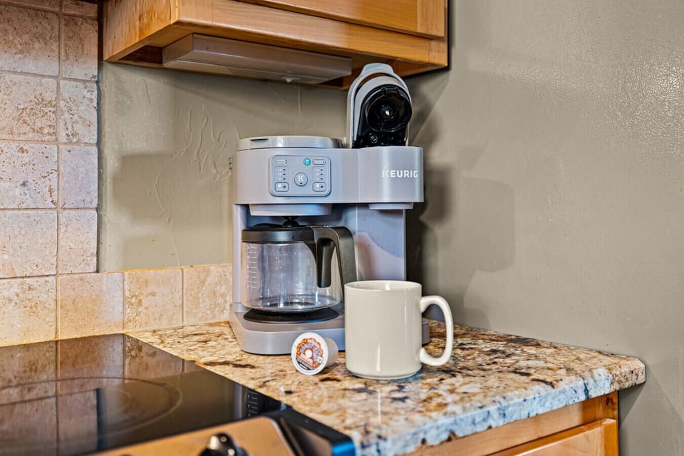 Coffee Bar | Convenient Keurig Setup | Granite Countertop | Perfect Morning Brew Spot