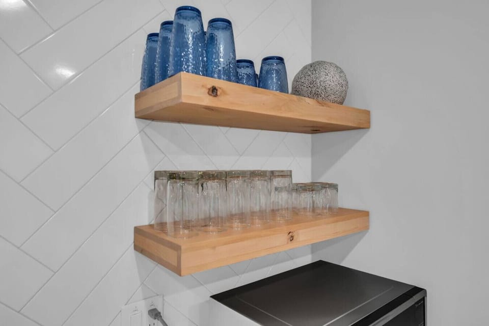 Well-stocked and ready for your stay, the kitchen includes everything needed for drinks, snacks, and meals.
