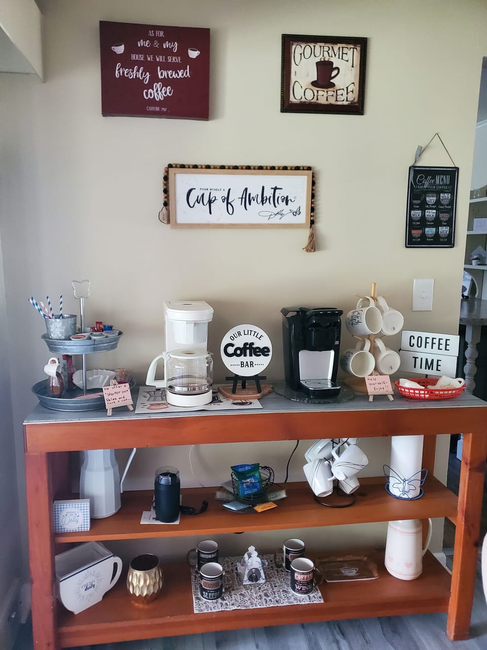 Our Dolly Parton coffee/ tea bar has a starter pack for guests to enjoy.