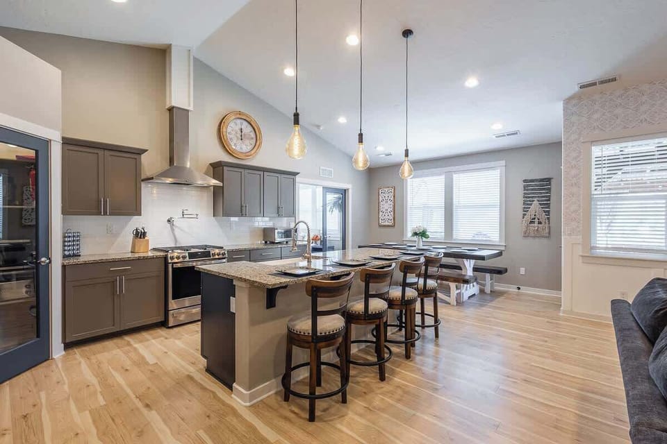 This kitchen accommodates several cooks