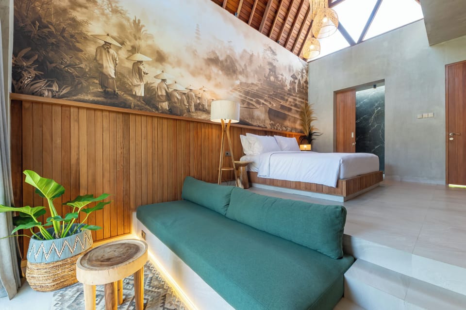 Romantic Room, Pool View | Living area | 40-inch Smart TV with digital channels