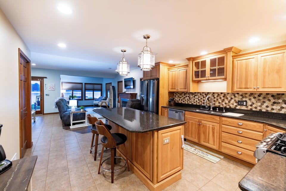 Kitchen area with everything you need for a stay in getaway!