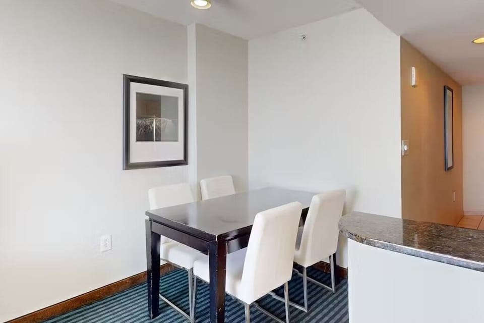 Elegant dining with modern seating, perfect for meals and family gatherings.