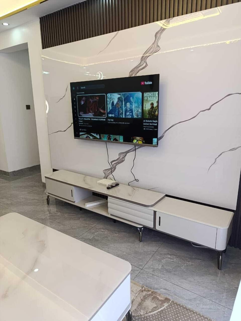 Luxury Apartment, City View | Living area | 55-inch Smart TV with satellite channels, Netflix, streaming services