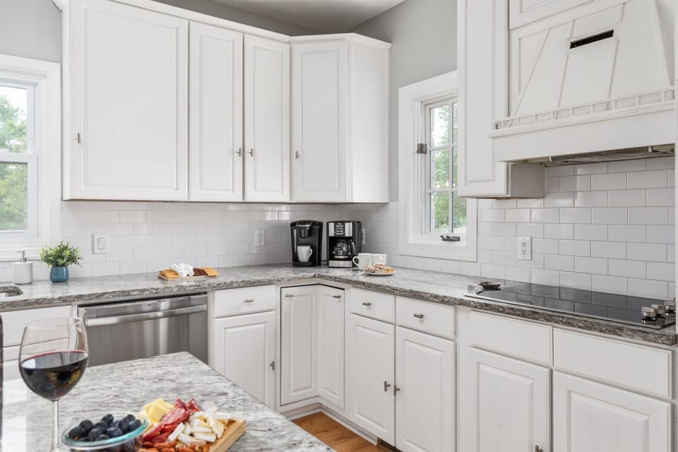 Bright kitchen with plenty of counter space and natural light
