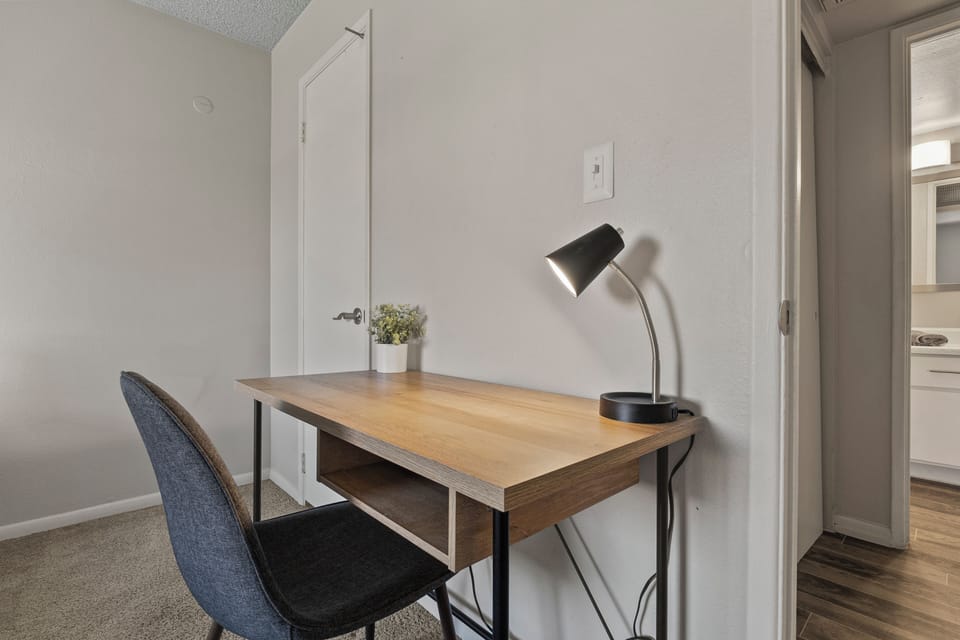  Dedicated desk and chair for remote work.