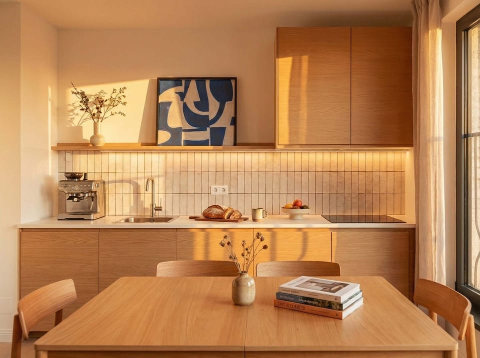 The kitchen is fully equipped with everything you need for basic cooking - please, see the list of amenities