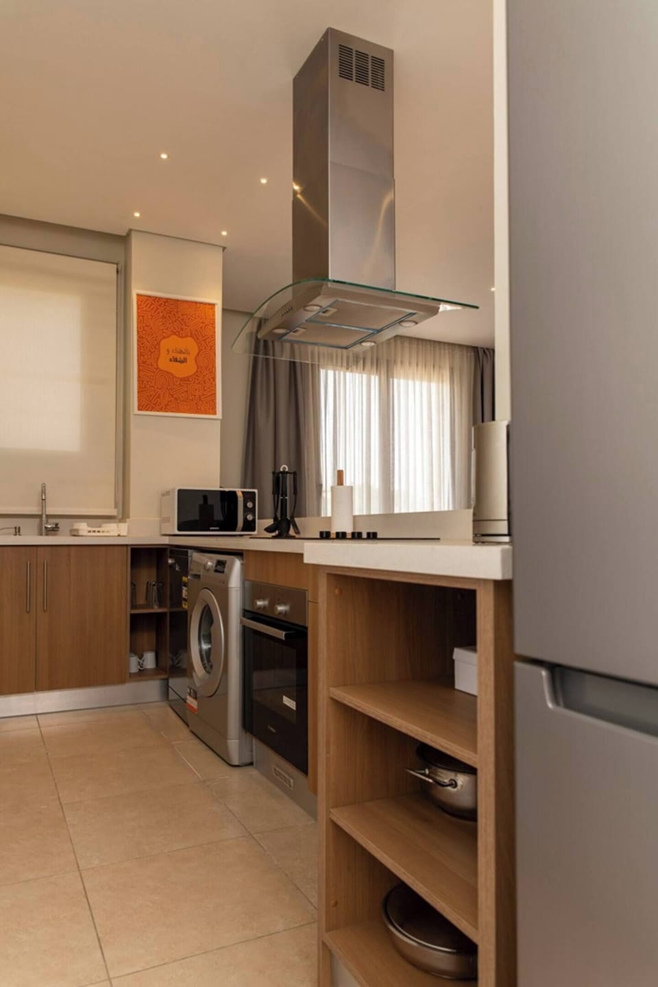 Apartment | Private kitchen | Fridge, microwave, oven, stovetop