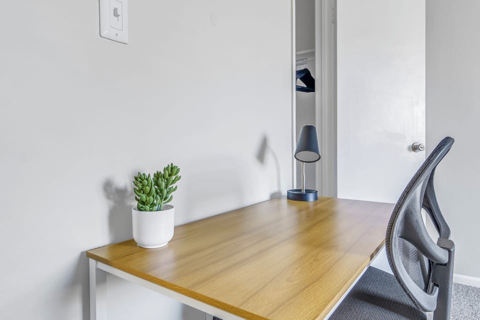  Dedicated desk and chair for remote work.