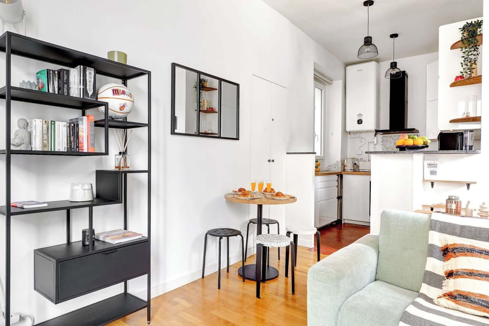 The open-plan living, kitchen and dining area
