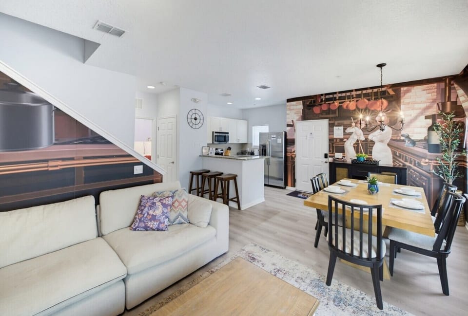 Open-plan living and dining