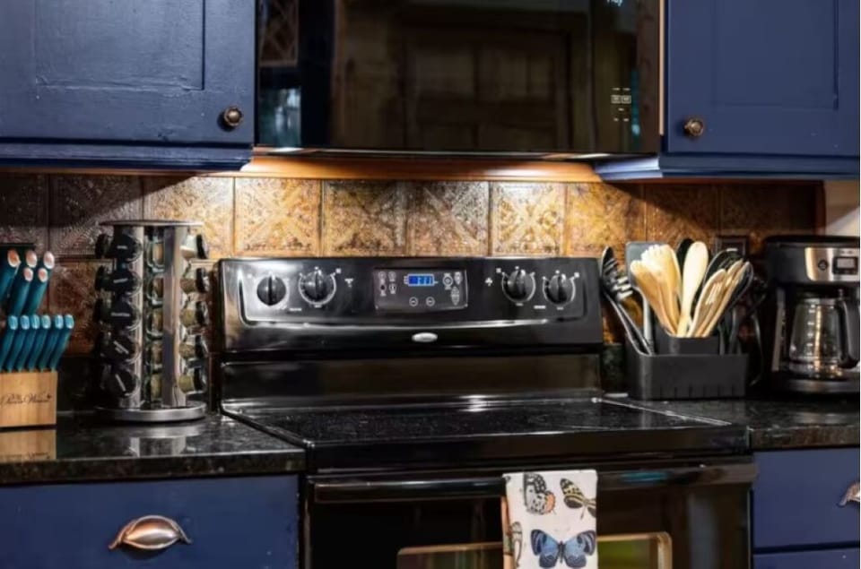 Electric glass top stove and oven.