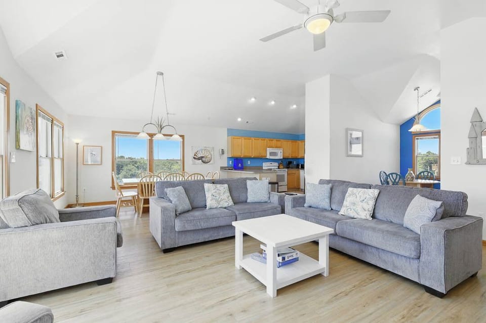 Top-Level Living Room with Deck Access