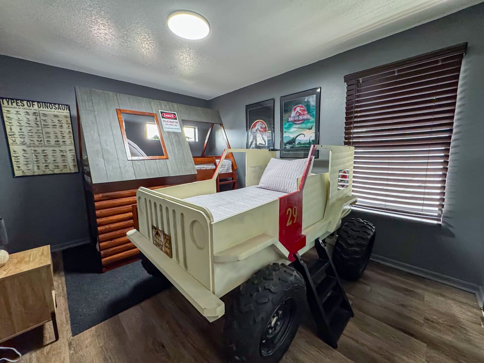 Upstairs Jurassic Park themed bedroom. ( Bedroom 2 )