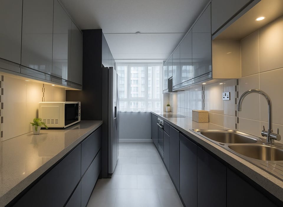 Basic Apartment | Private kitchen | Fridge, microwave, oven, stovetop