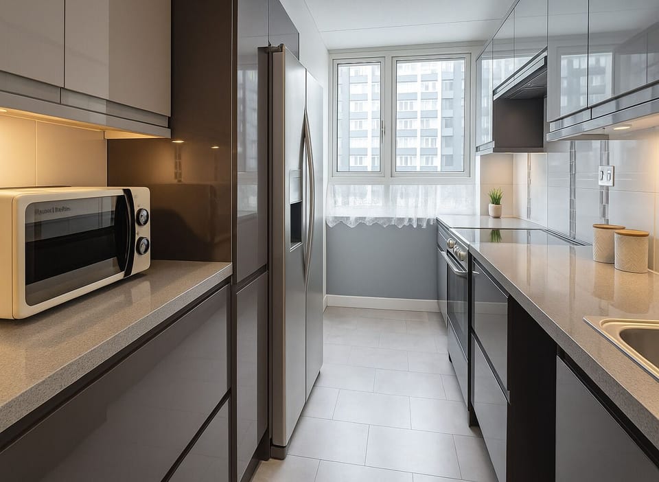 Basic Apartment | Private kitchen | Fridge, microwave, oven, stovetop