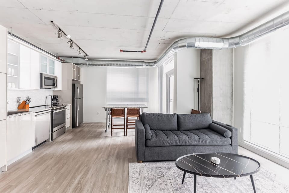 Your comfortable downtown apartment awaits you..