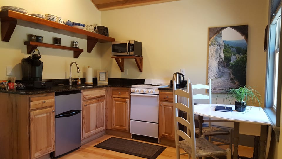 Deluxe Cabin, 1 Queen Bed, Kitchen | Private kitchen | Shared fridge