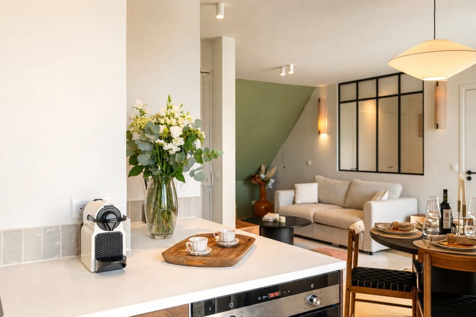 Deluxe Penthouse, City View | Private kitchen | Espresso maker, electric kettle, toaster, freezer