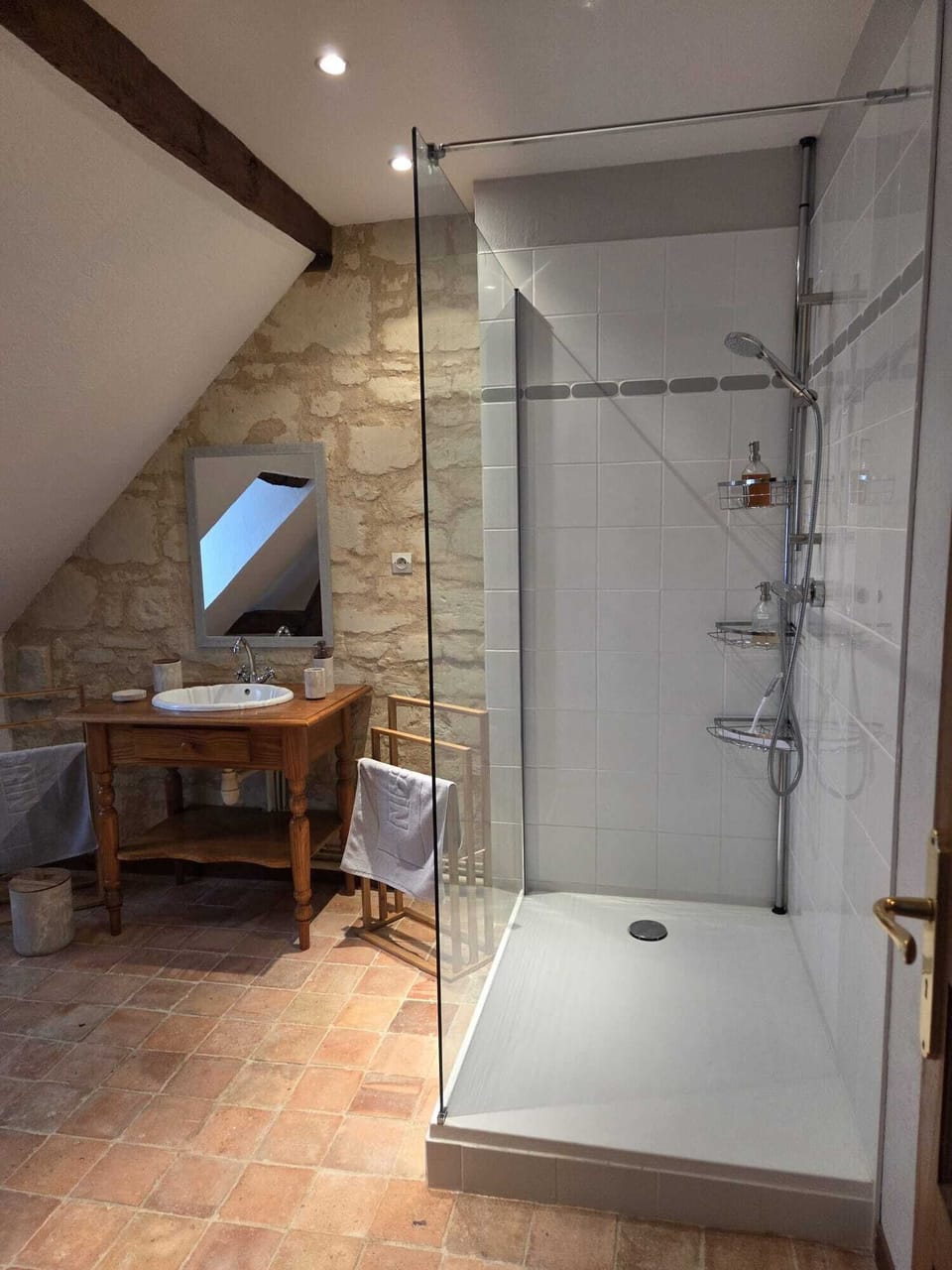 Double Room, Garden View | Bathroom shower