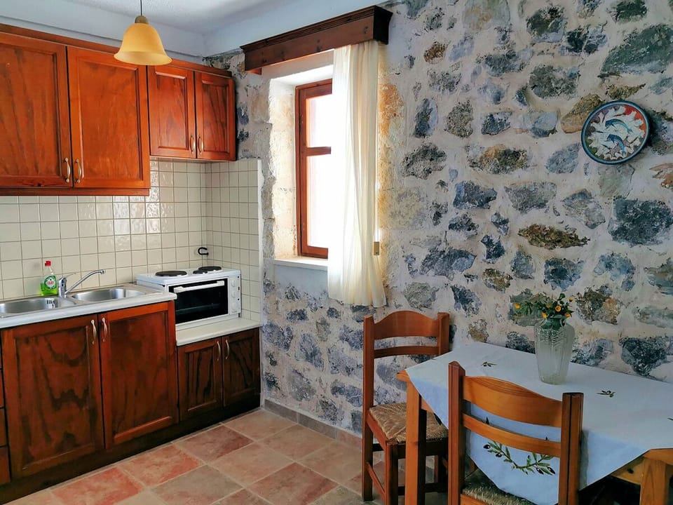 Apartment, 1 Bedroom, Sea View | Private kitchen | Full-size fridge, oven, stovetop, cookware/dishes/utensils