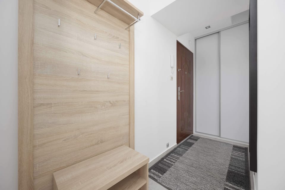 A spacious wardrobe in the one bedroom apartment provides ample storage space.