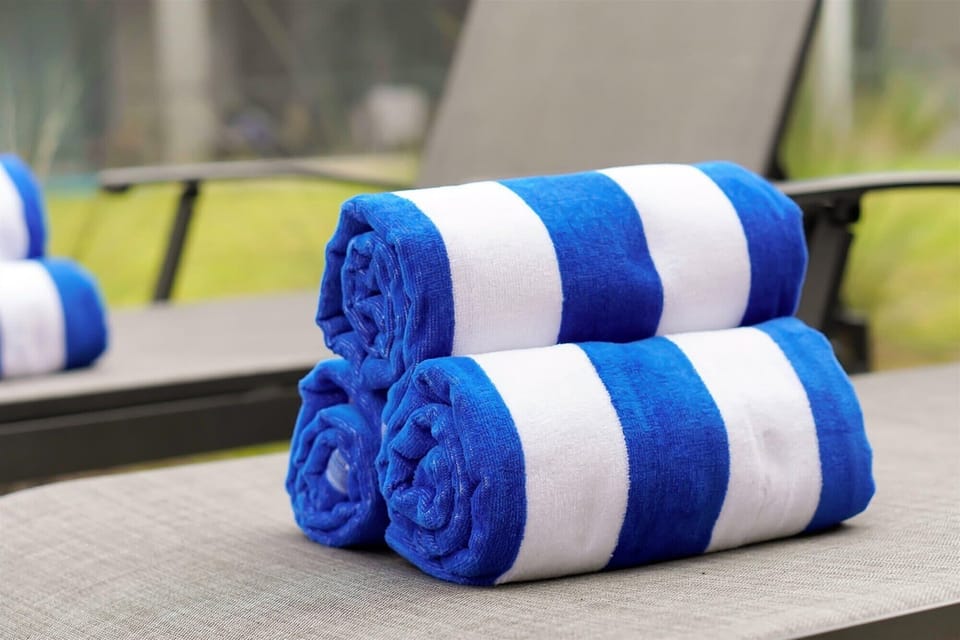 We've got you covered with pool towels. Enjoy your time by the water.