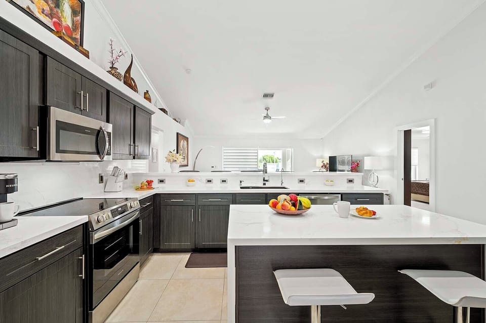 Large Kitchen with View of the Living Room