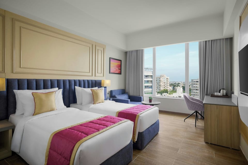 Room, 2 Twin Beds, City View | In-room safe, desk, iron/ironing board, free WiFi