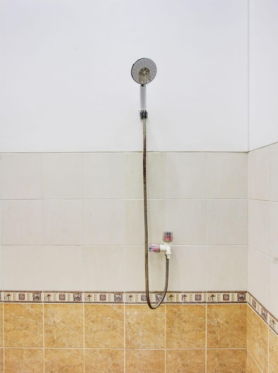 Shower, rainfall showerhead, towels