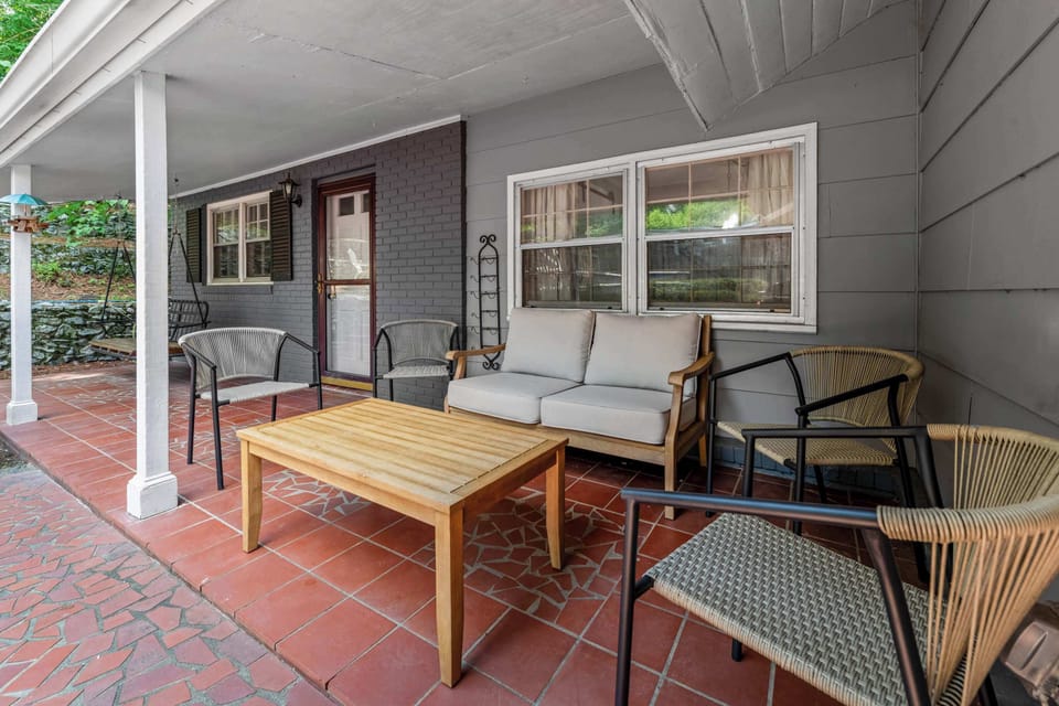 Unwind and enjoy the fresh air on our comfortable covered patio.

