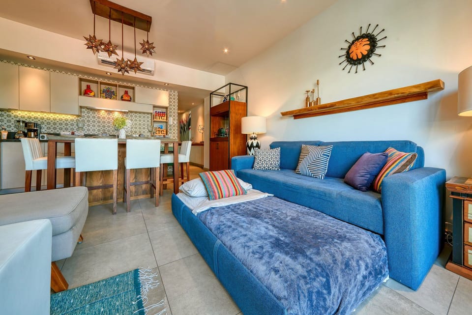 The sofa bed effortlessly provides an additional sleeping option
