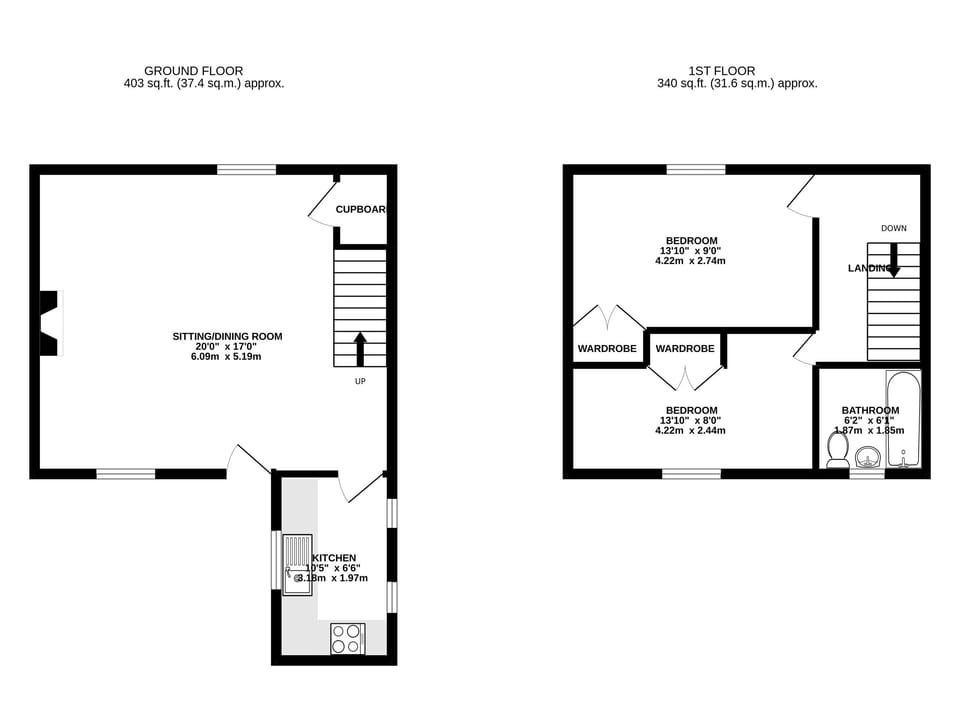 Floor plan | Granary Cottage - Keld Head Farm Holiday Cottages, Pickering