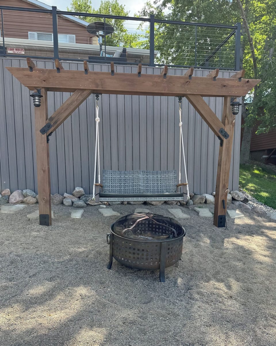 Wood burning firepit on the beach