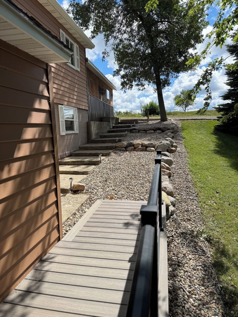 Walkway from deck to road/parking