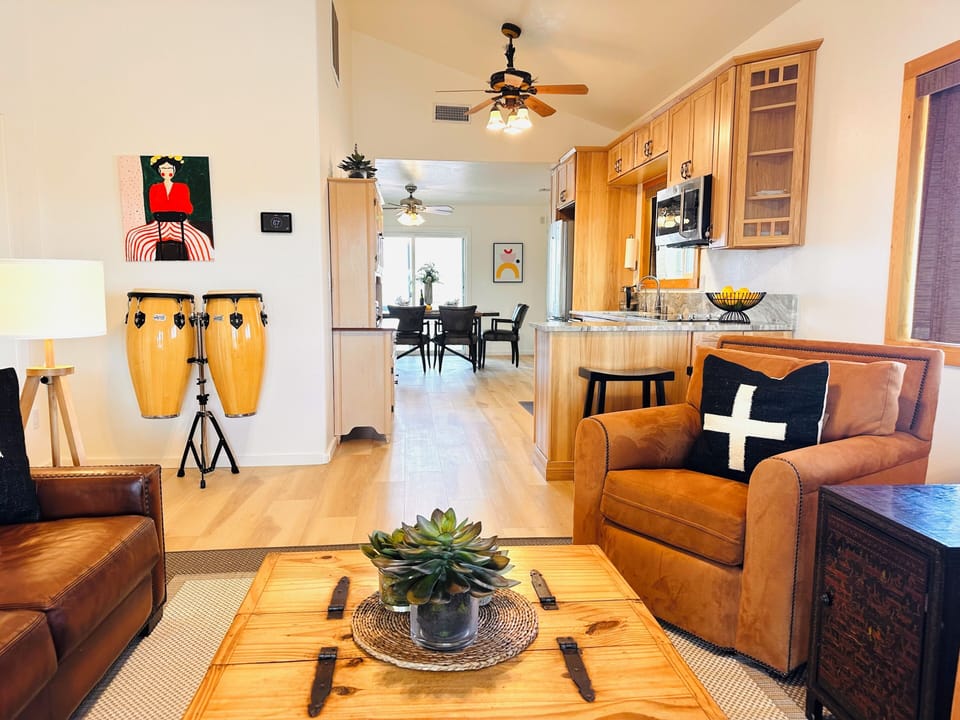 Right when you walk in—living room and kitchen, open and welcoming