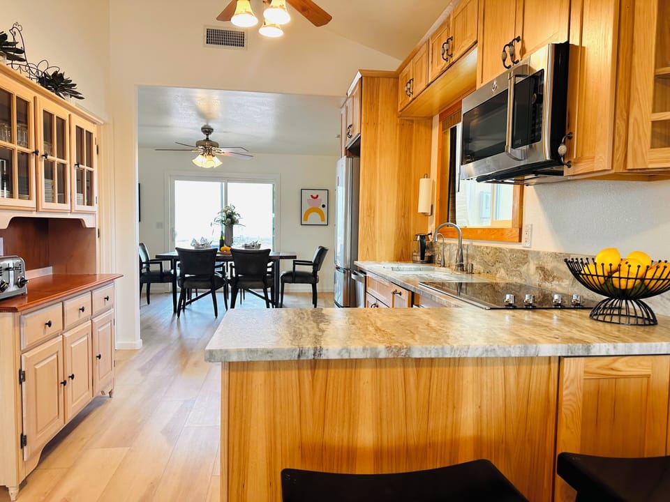The heart of the home—open, bright kitchen