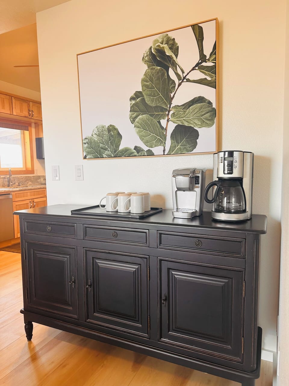 Keurig coffee station ready for your morning brew