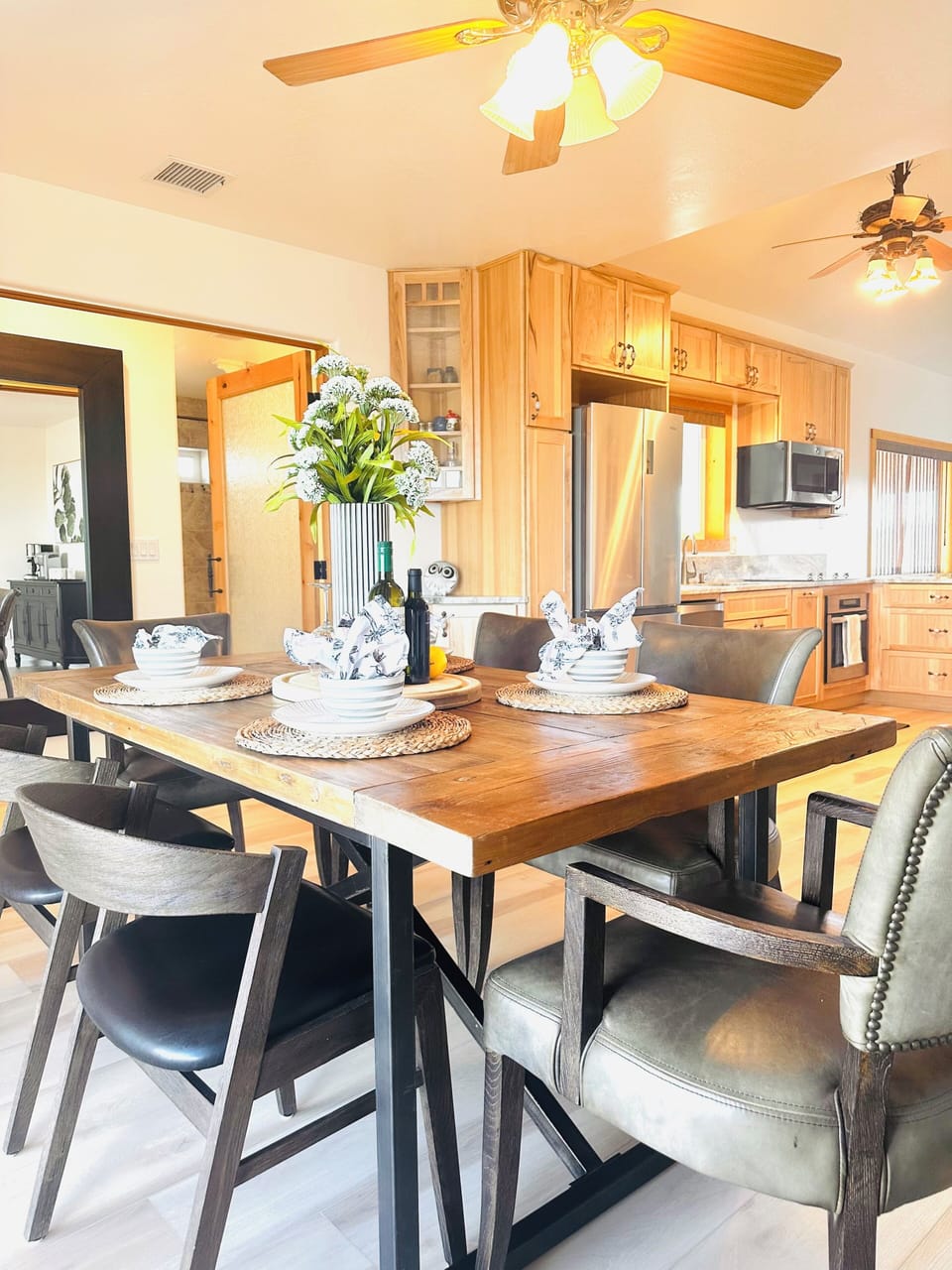 Spacious dining table—perfect for meals and conversation