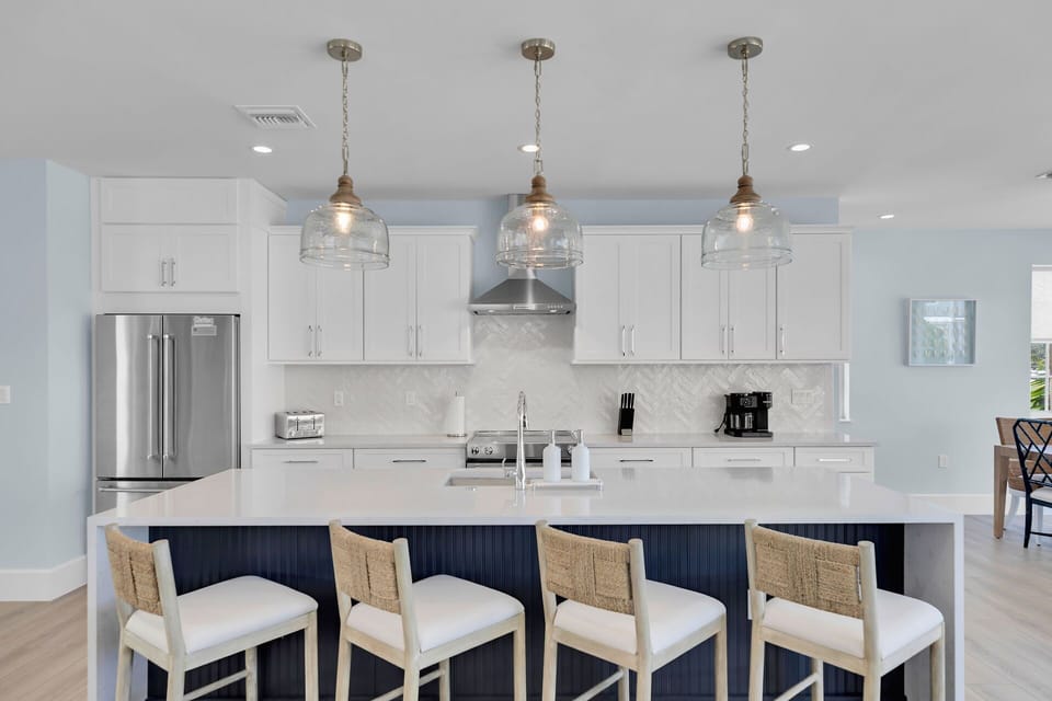 Full kitchen and island