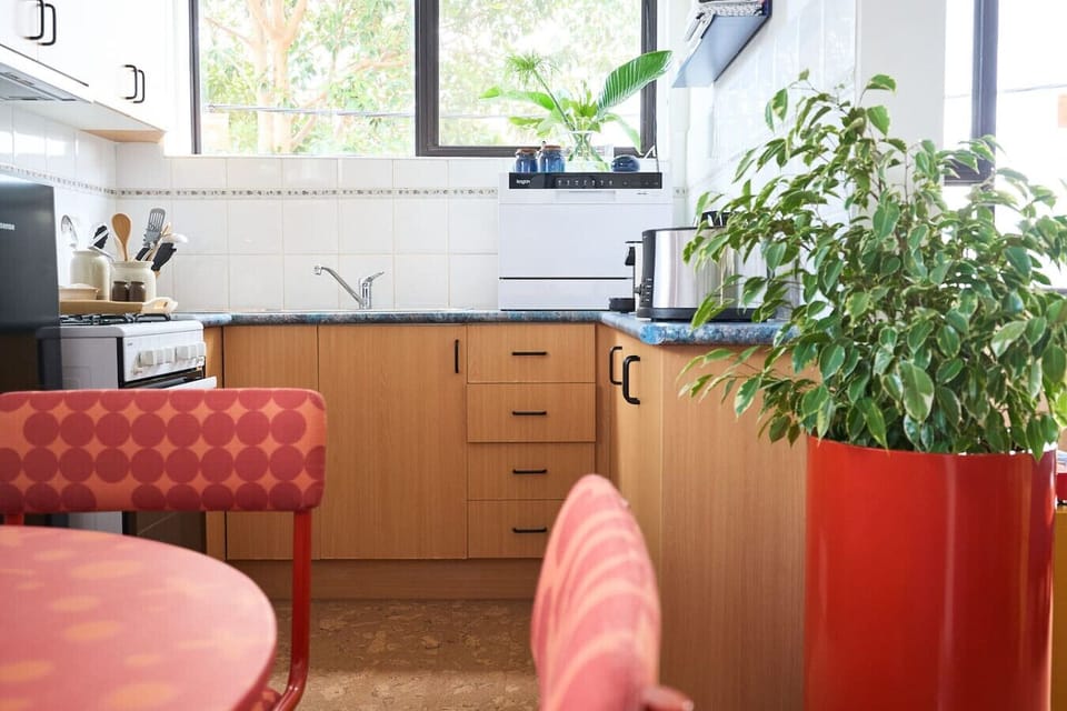Whip up a delicious breakfast in this sun-drenched, fully equipped kitchen.