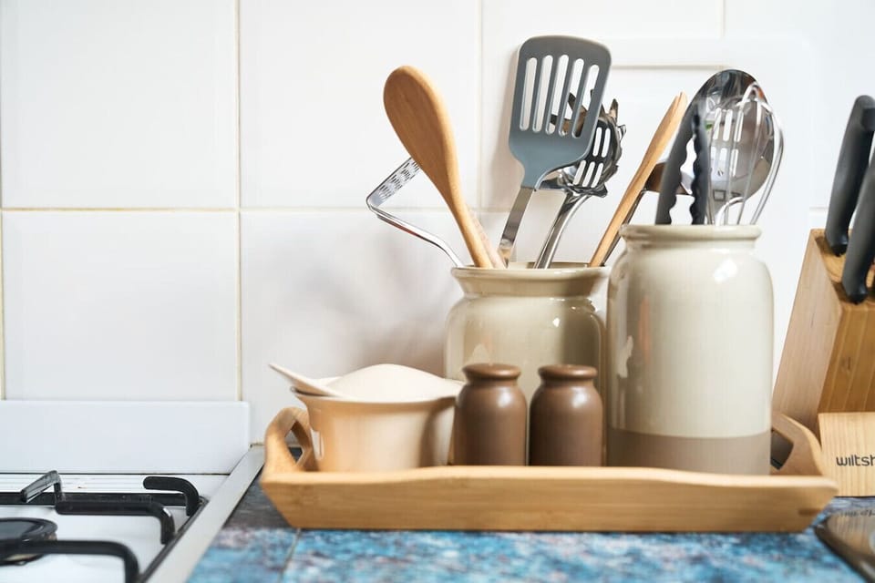 A well-equipped kitchen with the tools and essentials you need for everything from a quick breakfast to a home-cooked dinner.
