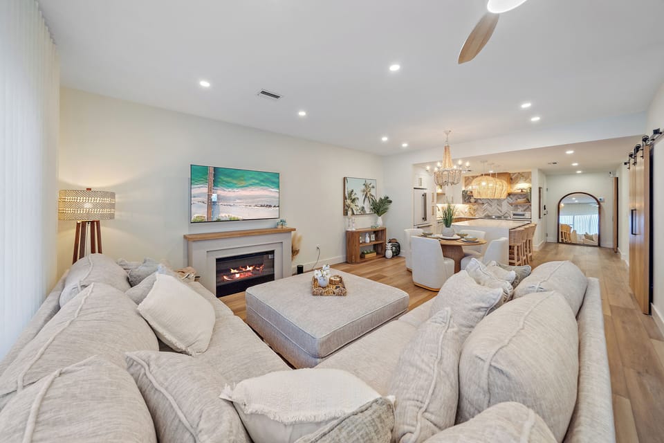 Beautifully updated open floor plan with coastal decor.