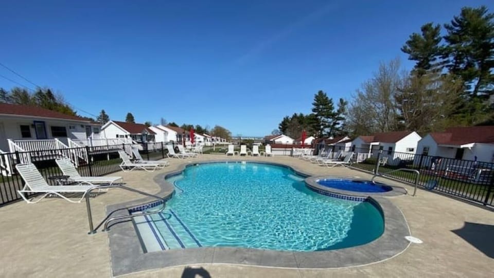 The saltwater pool and hot tub are a great alternative to the beach