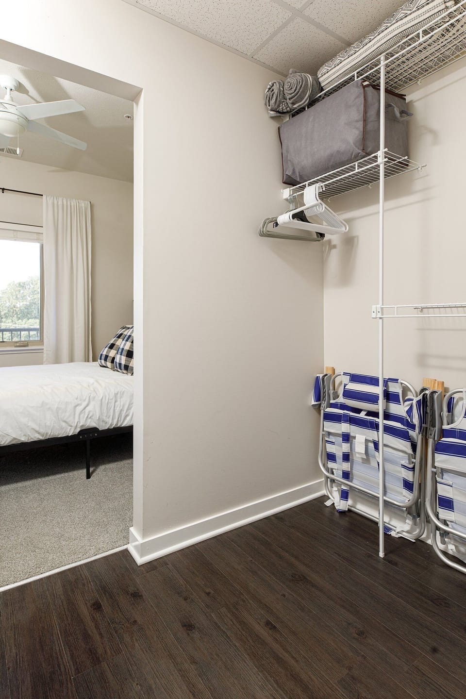 Organized closet space w/ hangers & extra essentials ready for your stay