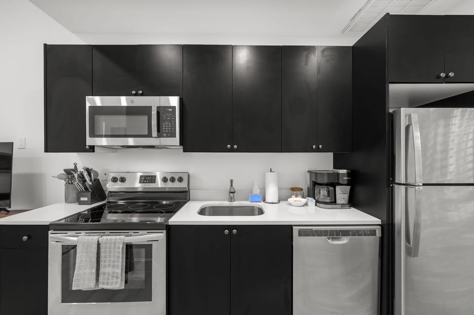 Coffee lovers, rejoice! Our kitchen features a Keurig machine to kickstart your mornings. Plus, with all the other essentials at your fingertips, you'll feel right at home whipping up your favorite dishes.