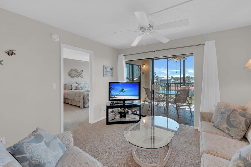 Relax in the comfortable living room after a long day in the sun