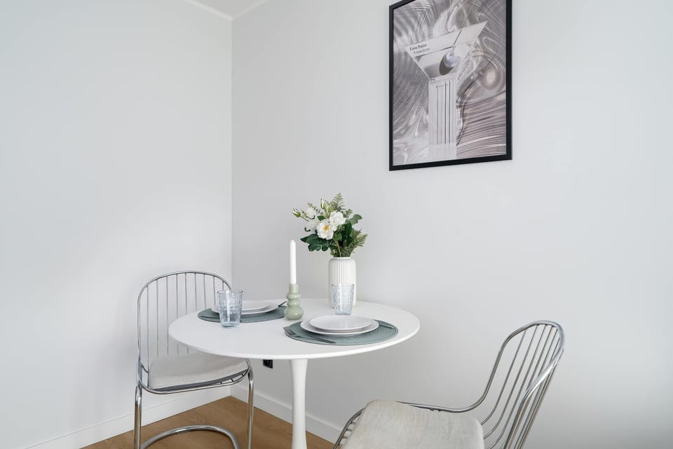 Dining table in the living room.