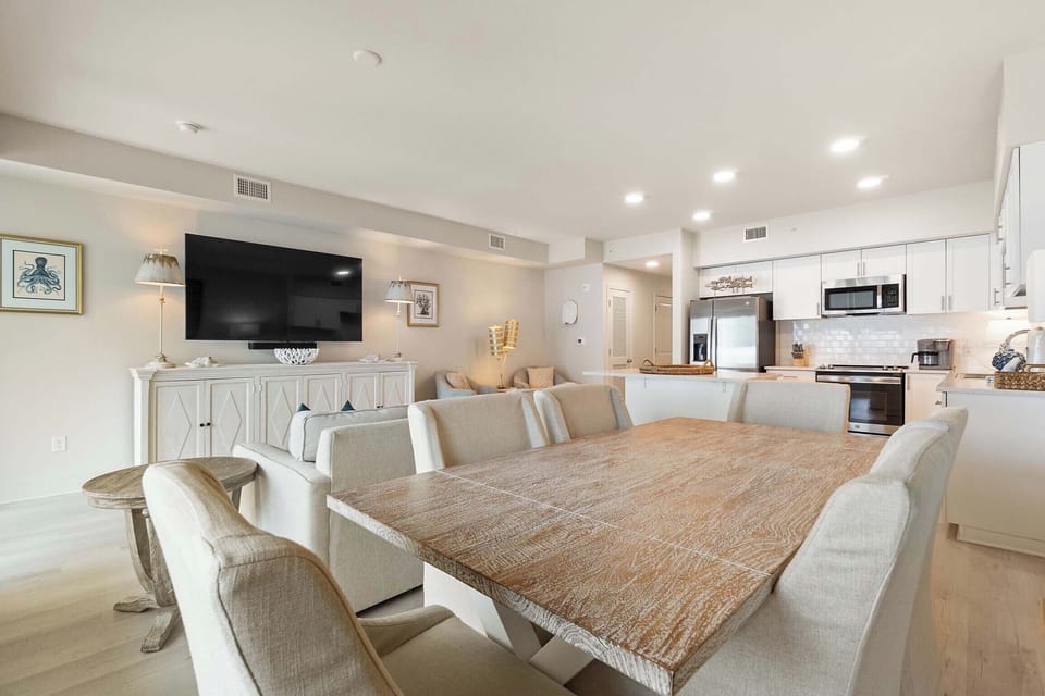 Dining table with seating for six